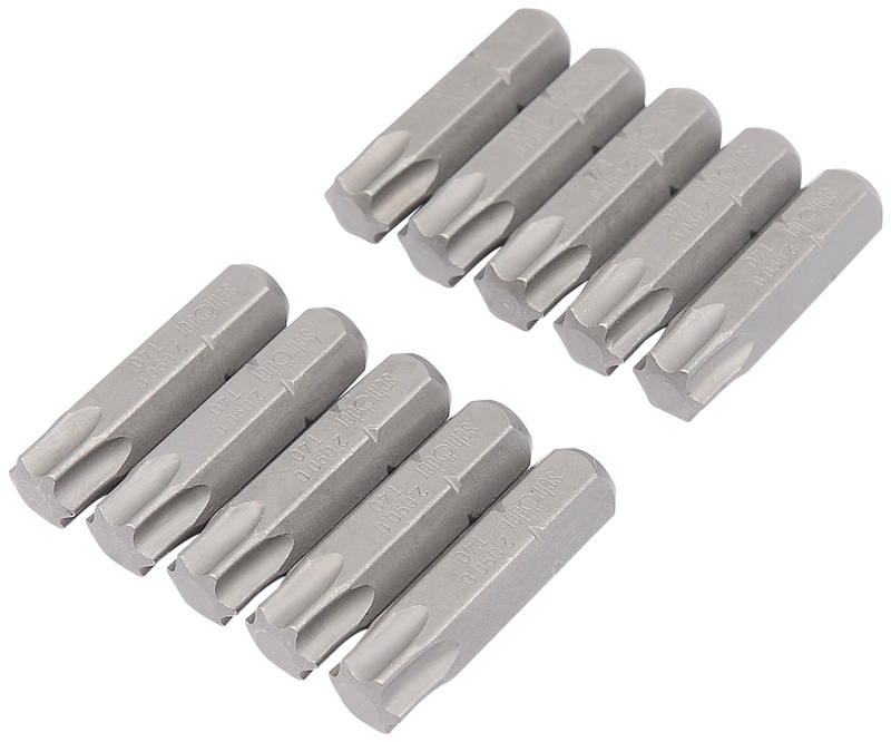 Expert Bag Of 10 T40 Torx X 26mm X 1/4" Hexagon Shot Blast Screwdriver Bits - 20921 