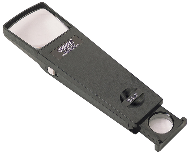 Illuminated X 2 Magnifier With Additional X 8 Pull Out Lens - 21560 