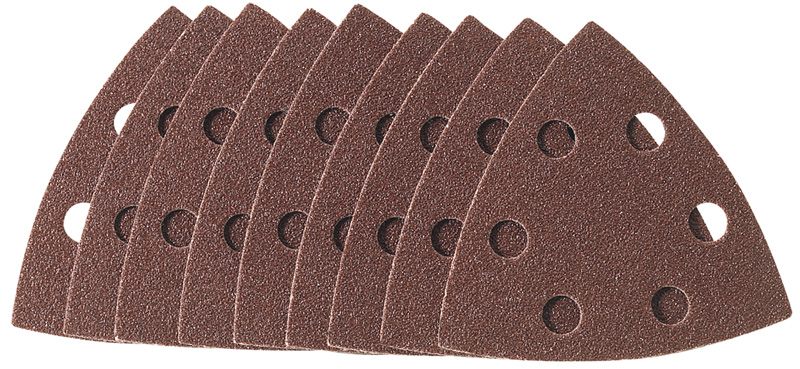 Ten 93 X 93 X 93mm 60 Grit Hook And Loop Tri Base Sander Sheets - 23058 