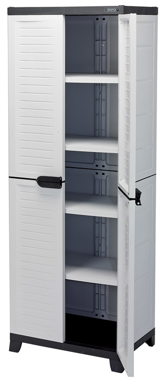 Heavy Duty Plastic 4 Shelf Plastic Utility Cabinet - 23234 