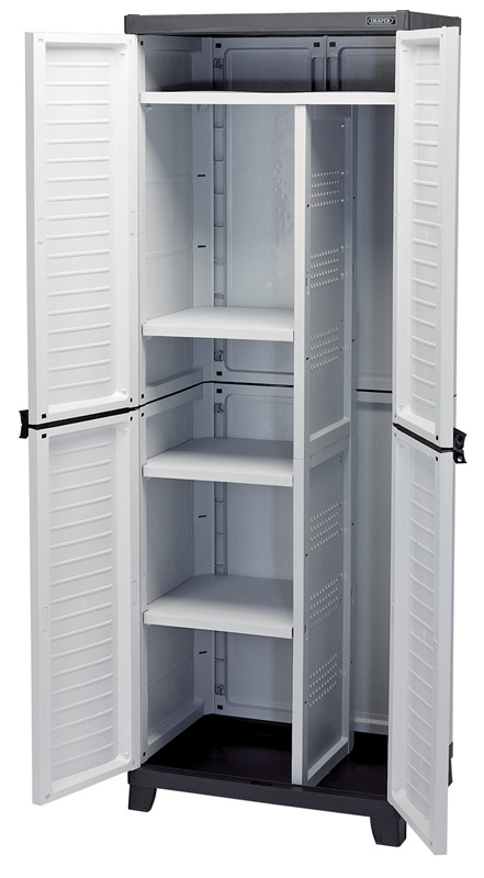 Heavy Duty Plastic 4 Shelf Plastic Utility Cabinet - 23235 