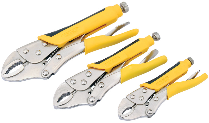 DIY Series 3 Piece Soft Grip Curved Jaw Pliers Set - 24355 