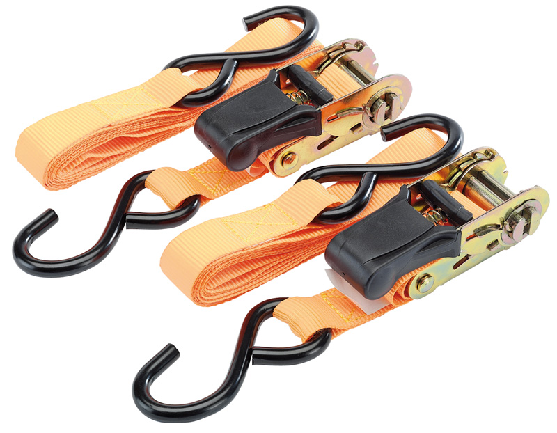 Pack Of Two 3.5m X 25mm Ratchet Tie Down Straps - 24889 