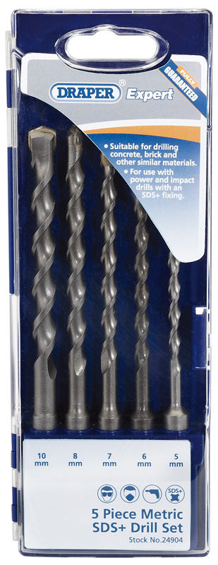 Expert 5 Piece Metric SDS+ Masonry Drill Set - 24904 