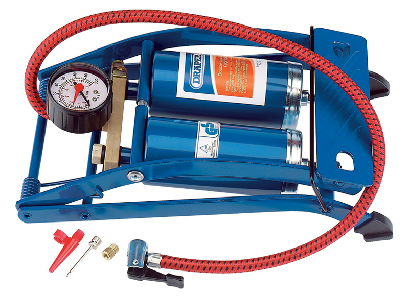 Double Cylinder Foot Pump With Pressure Gauge - 25996 