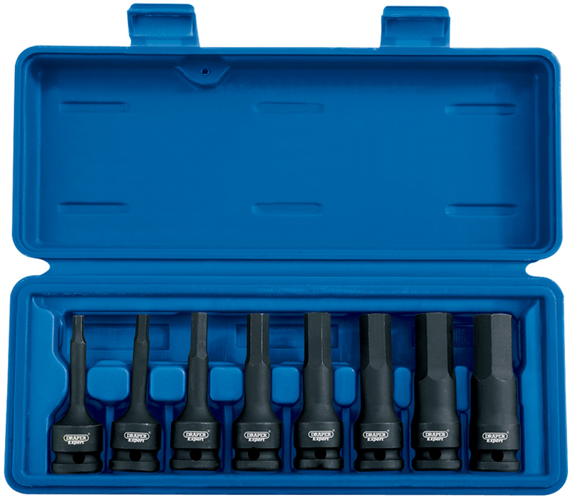 Expert 8 Piece 1/2" Square Drive Impact Hexagonal Socket Bit Set - 26439 