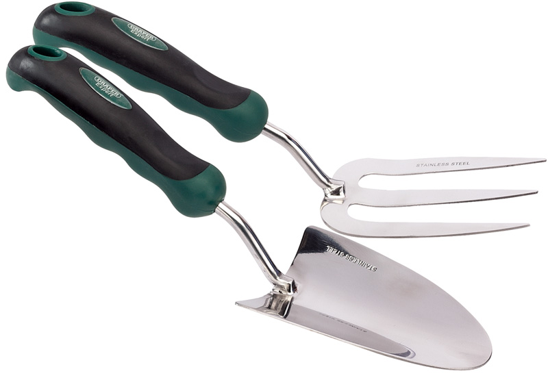 Expert Stainless Steel Heavy Duty Soft Grip Fork And Trowel Set - 28319 