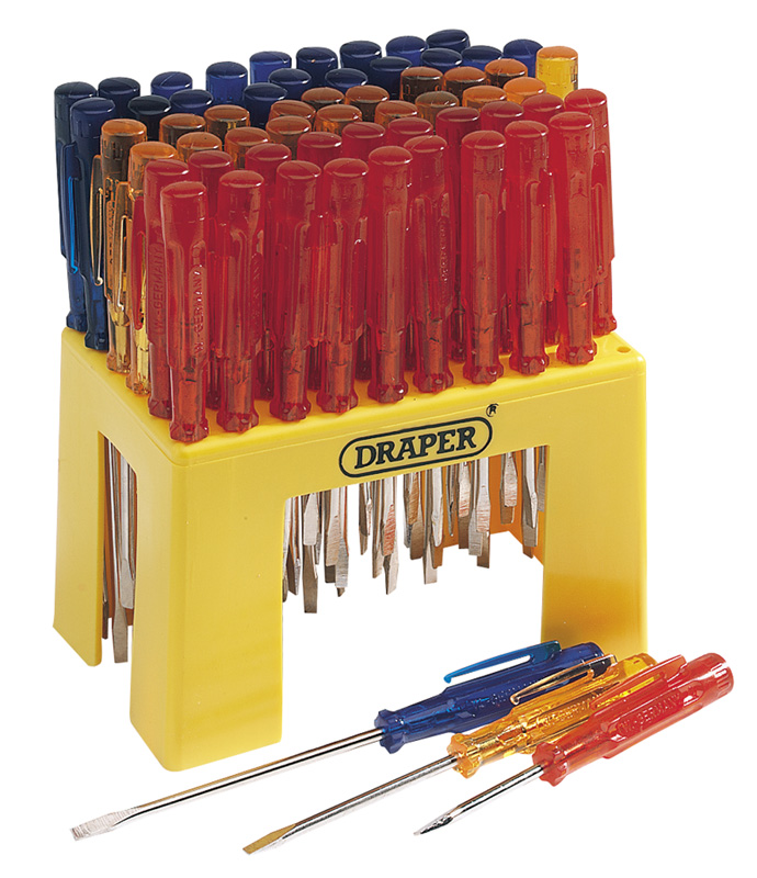 Display Of 60 Plain Slot Radio Screwdrivers - 30673 - DISCONTINUED 