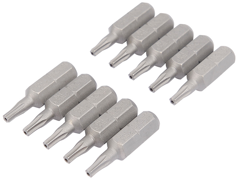 Expert Bag Of 10 T10 Torx Security X 26mm X 1/4" Hexagon Shot Blast Screwdriver Bits - 31061 