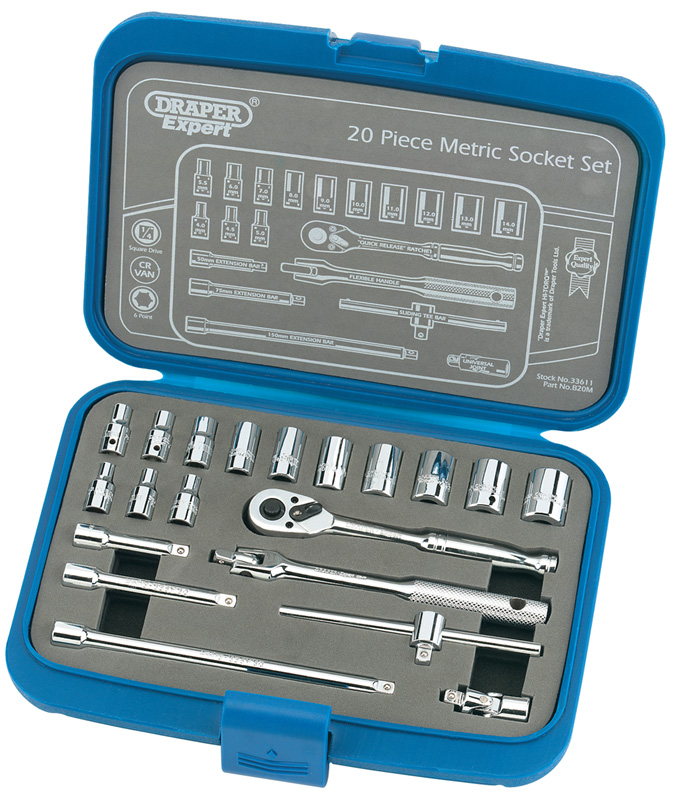 Expert 20 Piece 1/4" Square Drive Metric Socket Set - 33611 - SOLD-OUT!! 