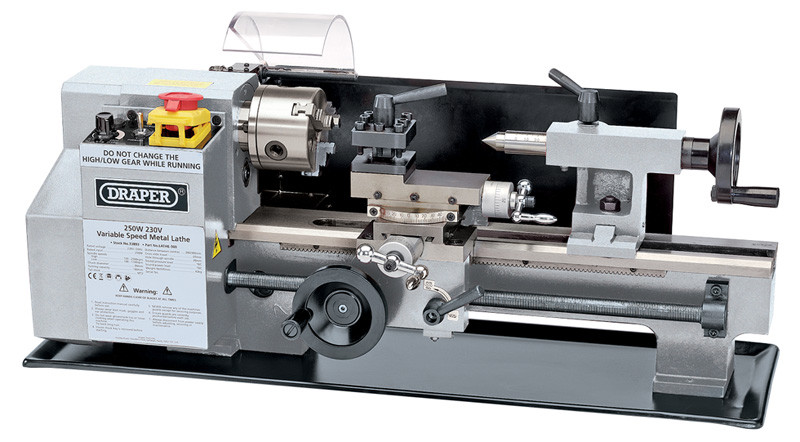 250W 230V Variable Speed Metalworking Lathe - 33893 