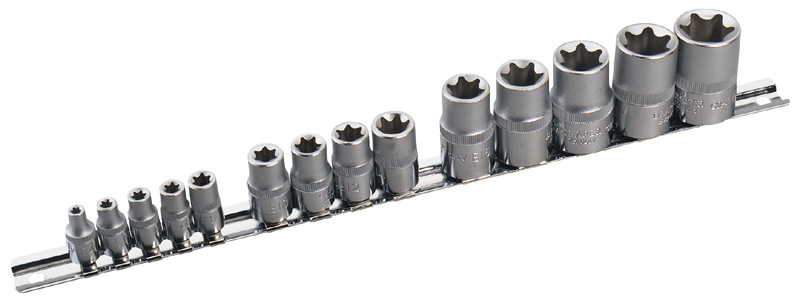 Expert 14 Piece Set Of Draper TX-Star Sockets On A Rail - 35381 