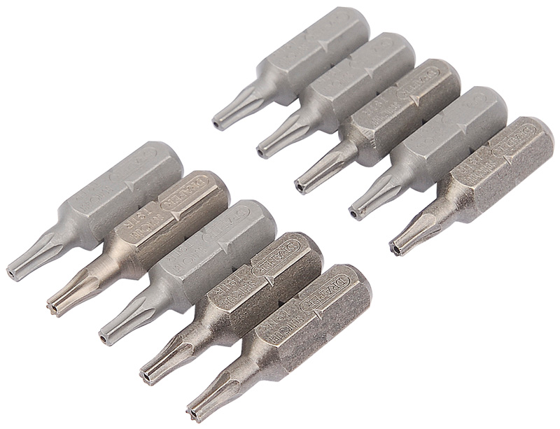 Expert Bag Of 10 T9 Torx Security X 26mm X 1/4" Hexagon Shot Blast Screwdriver Bits - 37801 