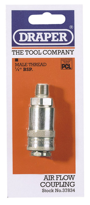 1/4" Male Thread PCL Tapered Airflow Coupling - 37834 