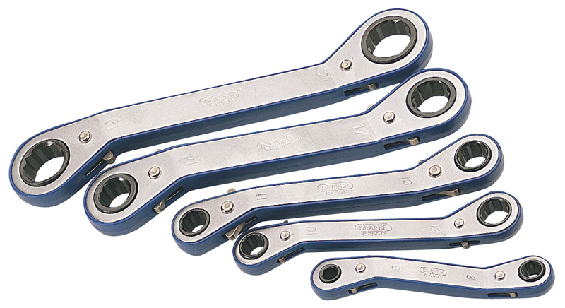 Expert 5 Piece Offset Metric Ratcheting Ring Spanner Set - 39226 