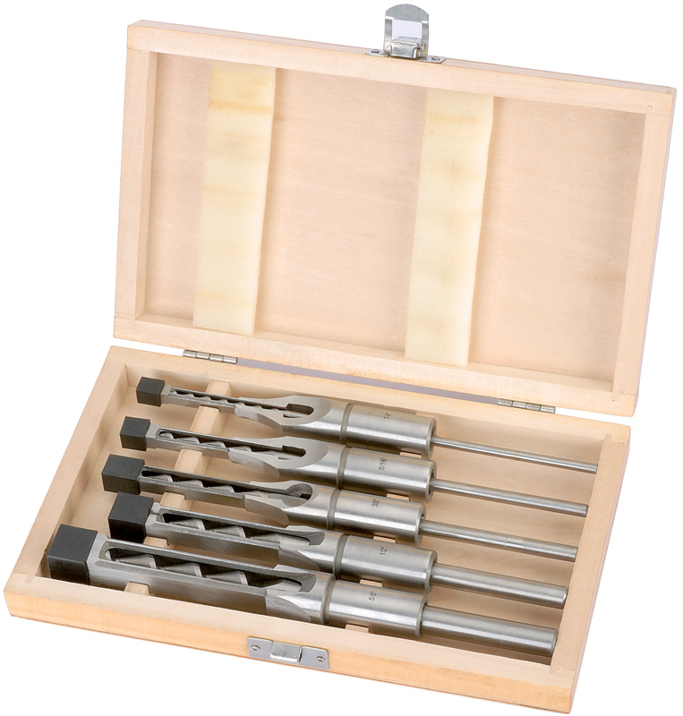 5 Piece Hollow Square Mortice Chisel And Bit Set - 40406 