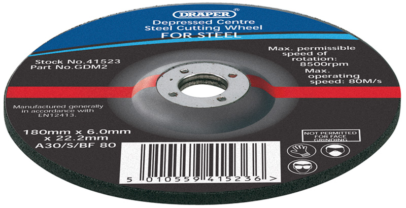 115 X 6 X 22.2mm Bore Depressed Centre Grinding Disc - 41521 