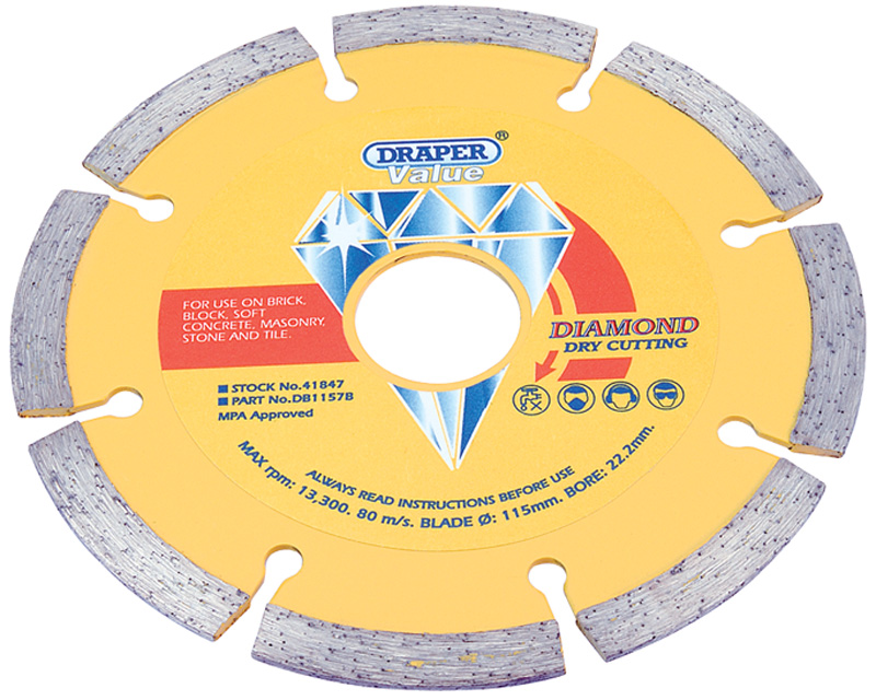 115 X 22.2mm Value Segmented Diamond Blade - 41847 