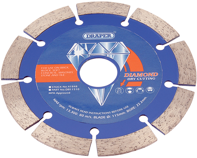 115 X 22.2mm Segmented Diamond Blade - 41848 