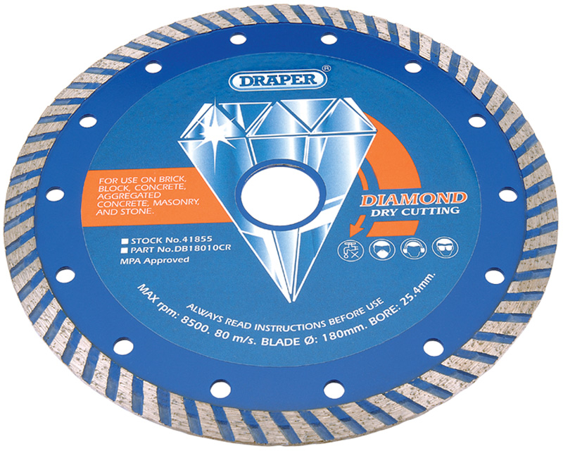 180 X 25.4mm Continuous Turbo Rim Diamond Blade - 41855 