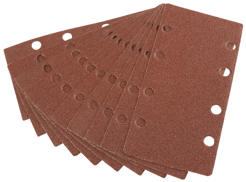 Ten 90 X 187mm 60 Grit Aluminium Oxide Sanding Sheets - 42617 