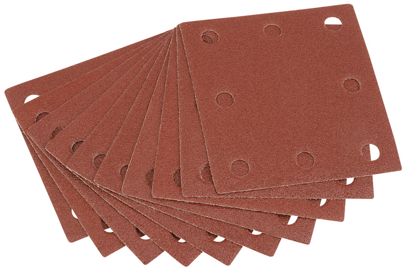 Ten 104 X 112mm 80 Grit Aluminium Oxide Sanding Sheets - 42623 