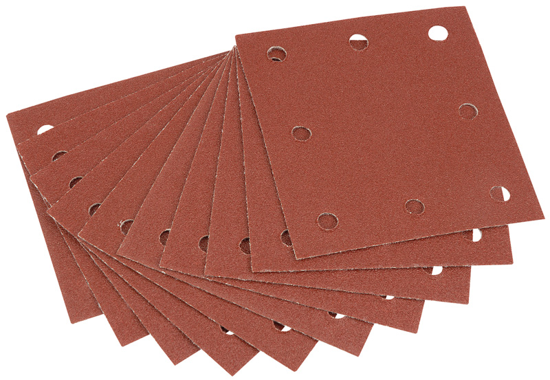 Ten 104 X 112mm 100 Grit Aluminium Oxide Sanding Sheets - 42624 