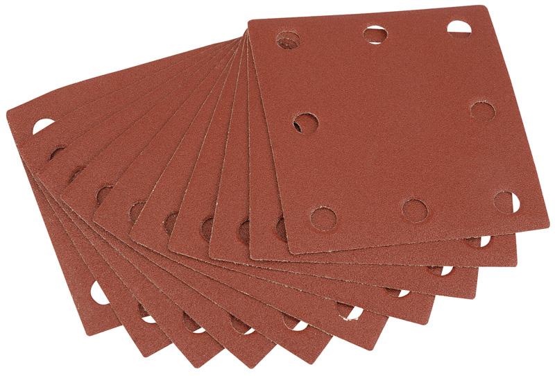 Ten 104 X 112mm 120 Grit Aluminium Oxide Sanding Sheets - 42625 