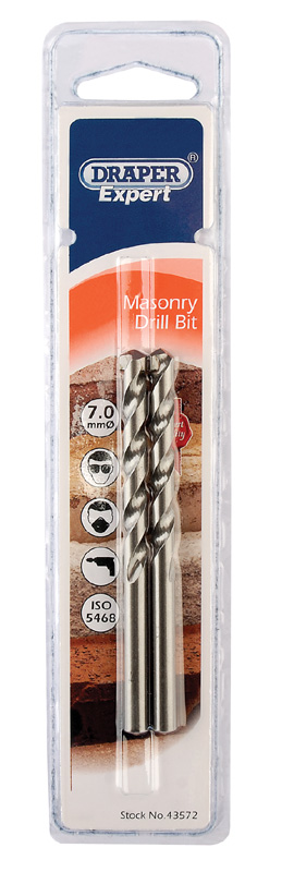 Expert 7 X 100mm Masonry Drills (2 Drills) - 43572 