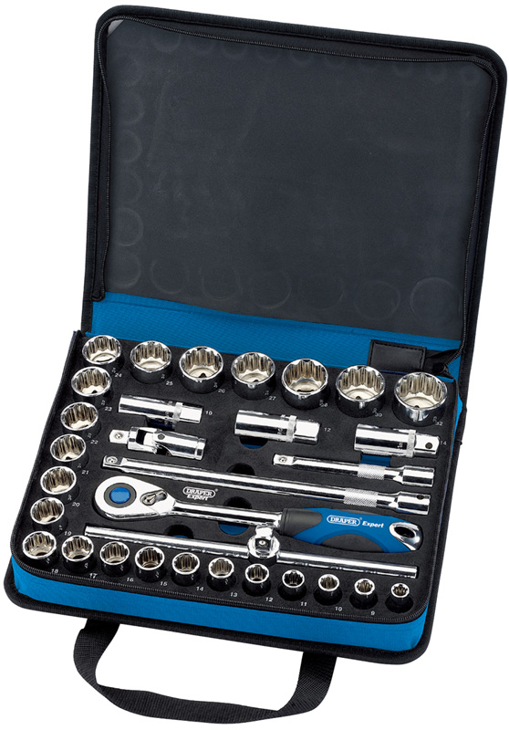 Expert 31 Piece 1/2" Square Drive Metric 12 Point Socket Set - 43637 