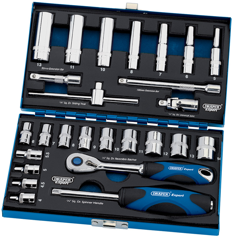 Expert 26 Piece 1/4" Square Drive Metric Socket Set - 43675 