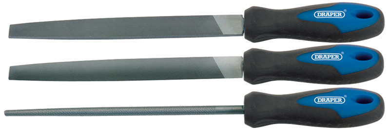 3 Piece 200mm Soft Grip Engineers File Set - 44963 