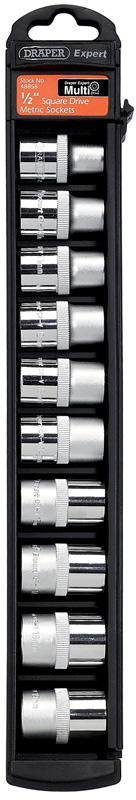 Expert 10 Piece Set Of 1/2" Square Drive 12 Point Draper Expert Multi-Drive® Sockets - 48858 