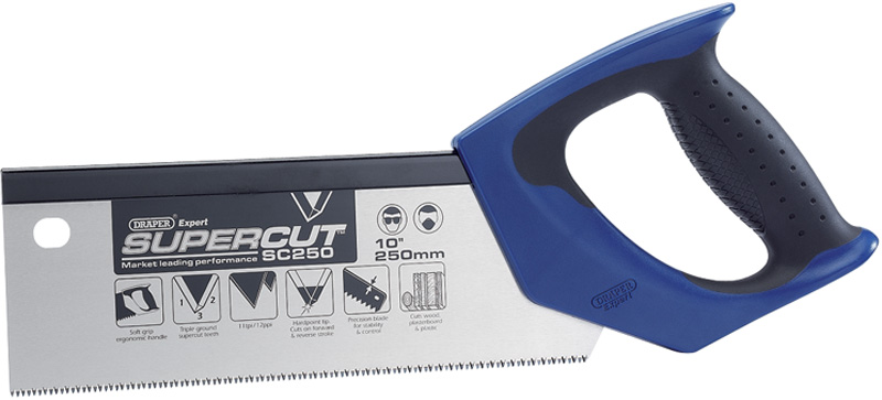 Expert Supercut® 250mm/10" Soft Grip Hardpoint Tenon Saw- 11TPI/12PPI - 49281 