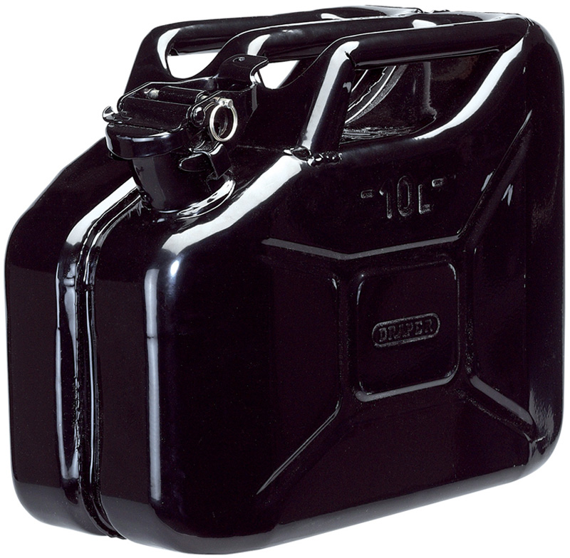 10L Black Steel Fuel Can - 49954 