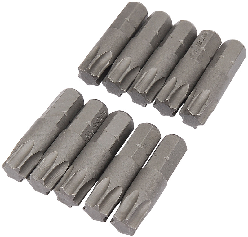 Expert 10 X T50 Torx X 26mm X 5/16" Hexagon Shot Blast Screwdriver Bits - 52827 