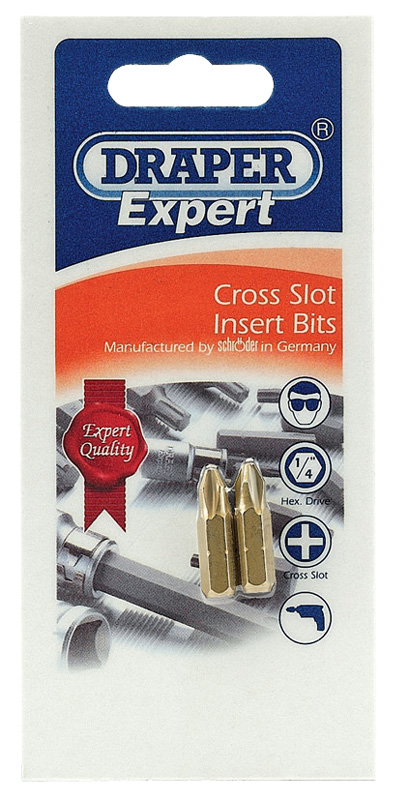 Expert 2 X No 2 Cross Slot X 50mm X 1/4" Hexagon Shot Blast Screwdriver Bits - 53103 