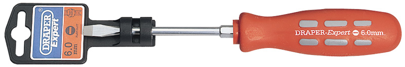 Expert 6mm X 100mm Plain Slot Flared Tip Mechanics Screwdriver (Display Packed) - 55486 
