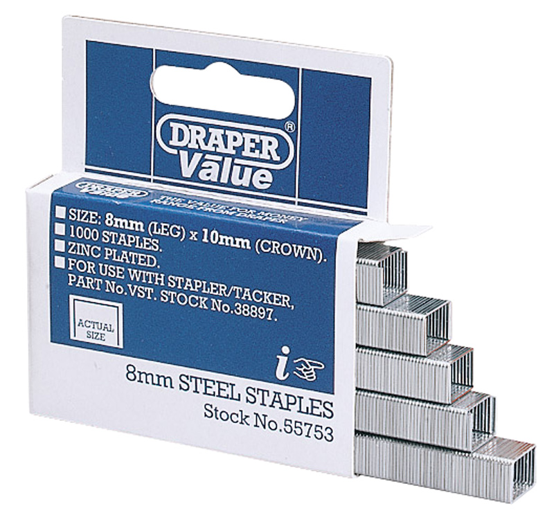 DIY Series 10,000 X 8mm Staples For Mini Staple Gun/Tacker - 55753 