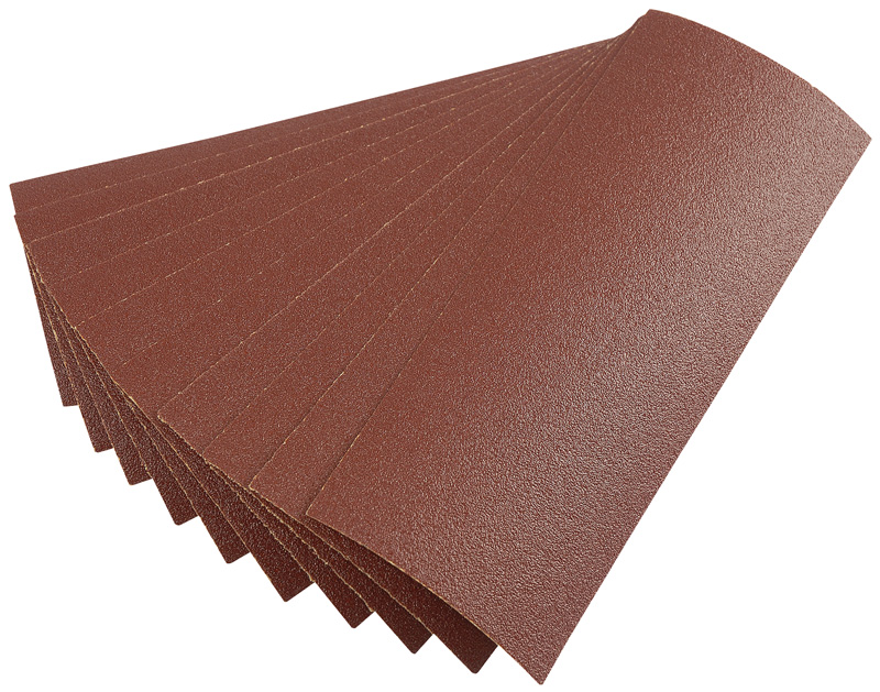 Ten 232 X 92mm 80 Grit Aluminium Oxide Sanding Sheets - 59465 
