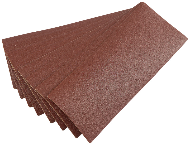 Ten 232 X 92mm 100 Grit Aluminium Oxide Sanding Sheets - 59466 