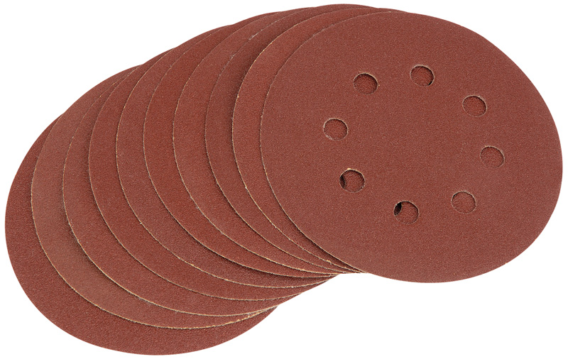 Ten 125mm 100 Grit Hook And Loop Sanding Discs - 63369 