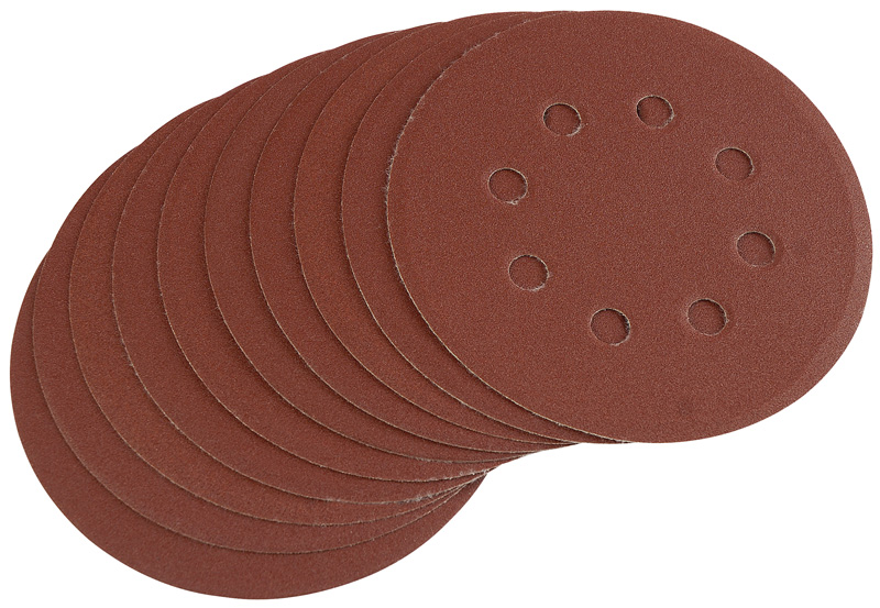 Ten 125mm 180 Grit Hook And Loop Sanding Discs - 63371 