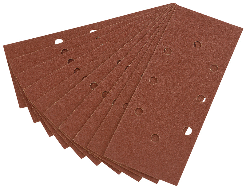 Ten 230 X 92mm 80 Grit Aluminium Oxide Sanding Sheets For 63128 Random Orbit Sander - 63631 