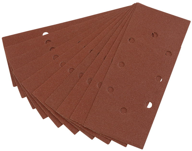 Ten 230 X 92mm 100 Grit Aluminium Oxide Sanding Sheets For 63128 Random Orbit Sander - 63632 