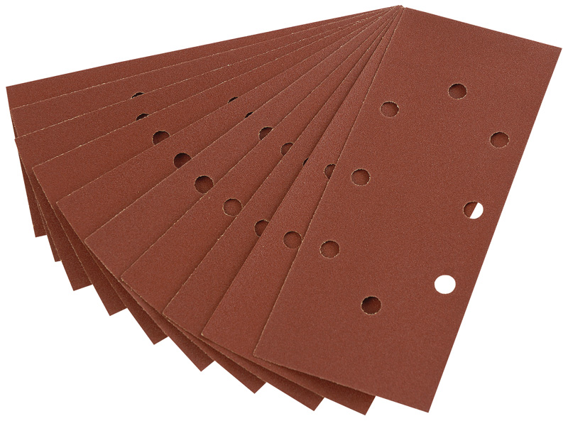 Ten 230 X 92mm 120 Grit Aluminium Oxide Sanding Sheets For 63128 Random Orbit Sander - 63633 