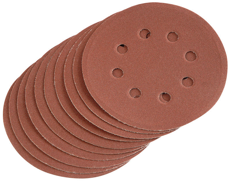 Ten 125mm 240 Grit Hook And Loop Sanding Discs - 64040 