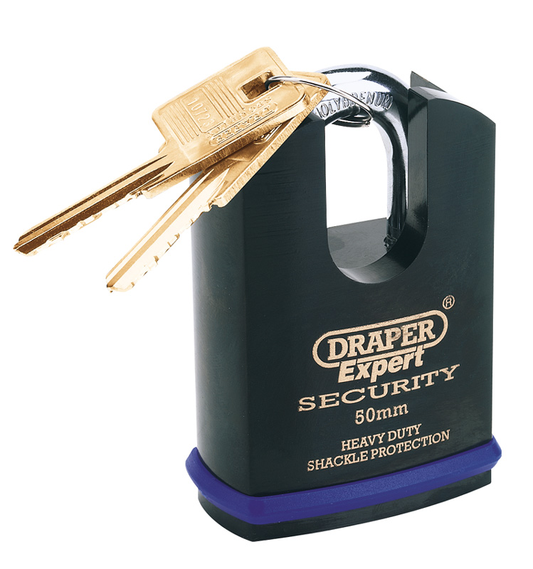 Expert 50mm Heavy Duty Padlock And 2 Keys With Shrouded Shackle - 64197 