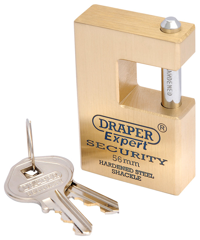 Expert 56mm Quality Close Shackle Solid Brass Padlock And 2 Keys With Hardened Steel Shackle - 64200 