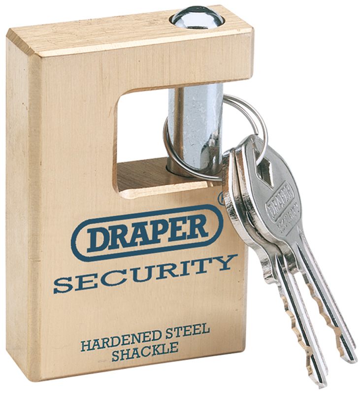 Expert 63mm Quality Close Shackle Solid Brass Padlock And 2 Keys With Hardened Steel Shackle - 64201 